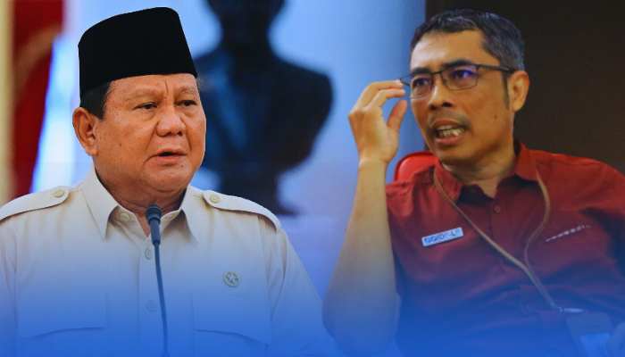 Presiden Prabowo dan Peneliti kebijakan publik IDP-LP, Riko Noviantoro