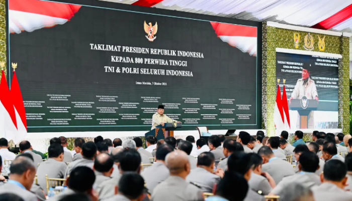 Prabowo Beri Taklimat 800 Pati TNI-Polri, Tekankan Kondisi Strategis Indonesia